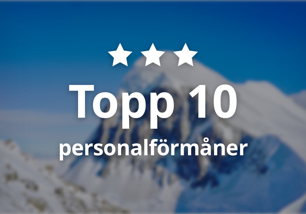 Topp 10 personalförmåner